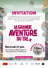 Inauguration du parcours pédagogique du centre de tri ECOTRI le mercredi 21 juin 2023 à partir de 9h à Millau.