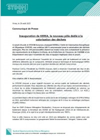 Inauguration de KEREA, le nouveau pôle dédié à la valorisation des déchets